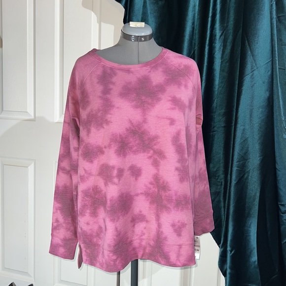 Tie Dye Crewneck Lightweight Pink Sweatshirt Women’s Size 1X Layerable NEW - Picture 10 of 10